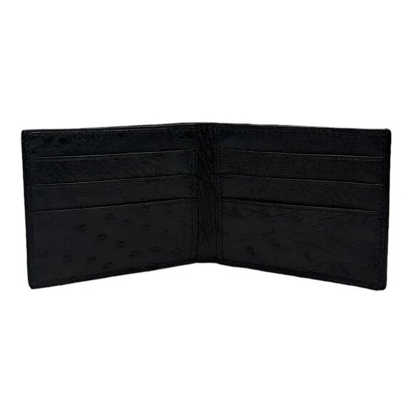 Handmade Ostrich Leather Wallet – Minimalist Look - Raven Color - Picture 4 of 5